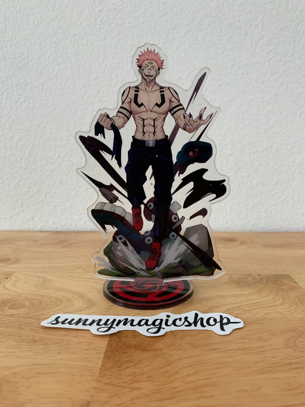 Jujutsu Kaisen Anime Acrylic Standee Ryomen Sukuna King Of Curses Pink Hair Demo